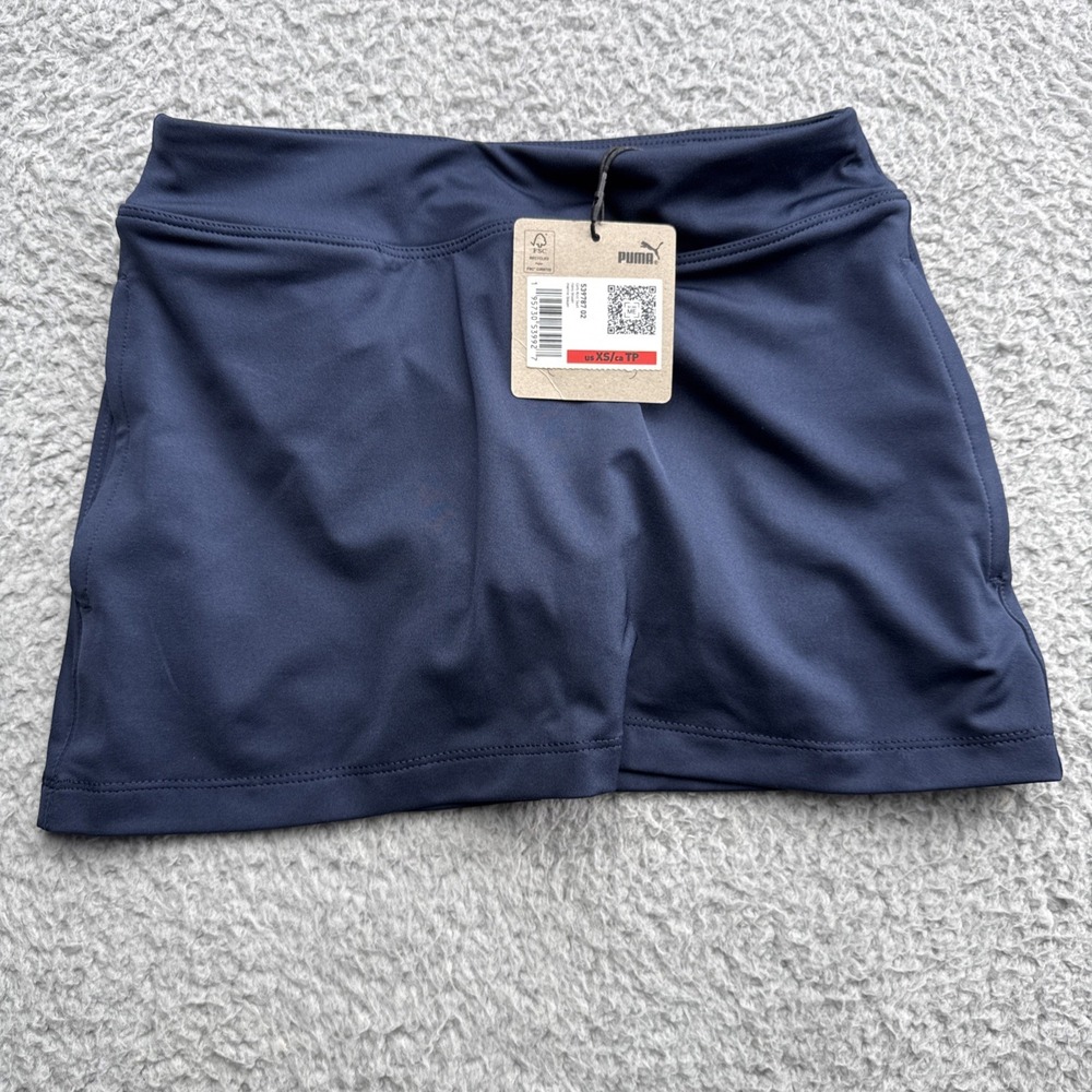 Puma Golf Skort Skirt Girls XS Knit Marine Navy 539787-02 Tennis Pickleball
